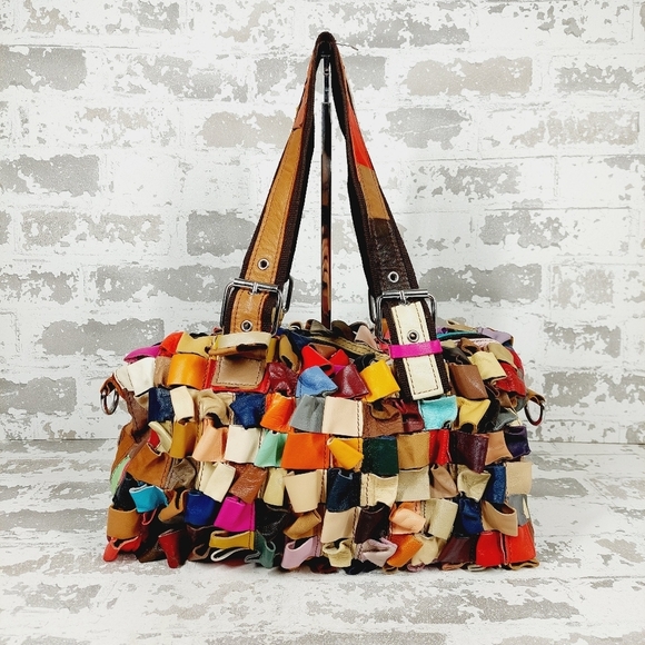 Handbags - Boutique Leather Multicolor 2 Straps Hand Bag 1143